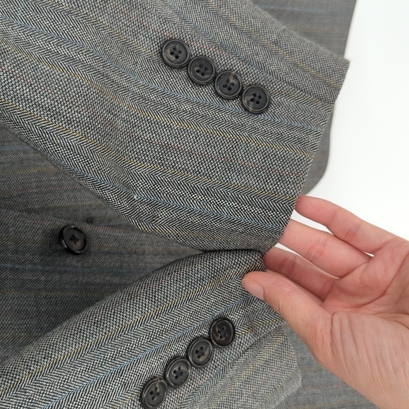 Ralph Lauren Wool Silk Blazer Gray 44R preppy Business casual academia work - Picture 6 of 9